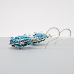 blue beaded silver earrings - jewellery