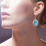 blue beaded silver earrings - jewellery