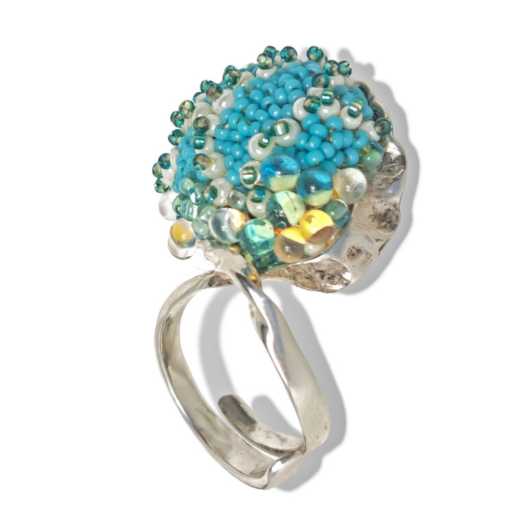 coral fan ring -statement ring