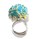 coral fan ring -statement ring