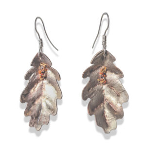oak leaf earrings - handmade jewellery